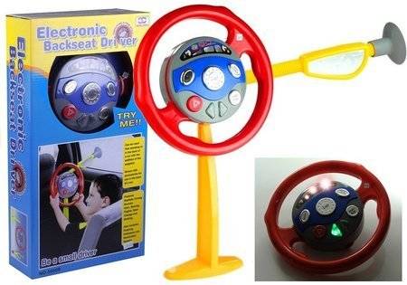 Electronic Backseat Driver Childrens Kids Realistic Steering Wheel