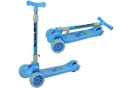 Tricycle Balance Scooter Luminous Blue Wheels Crocodile