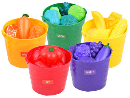 A set of vegetables and fruits in 35 pcs buckets ZA3837