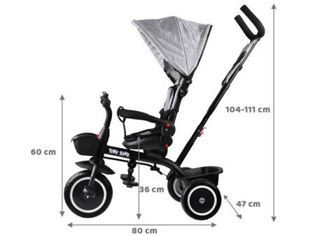 Children's three-wheeled bicycle Tiny Bike 3in1 with a roof ROTATABLE SP0650