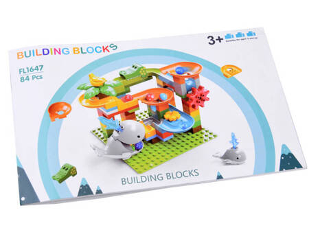 Colorful marble track with whale marble blocks 84 pcs. ZA4727