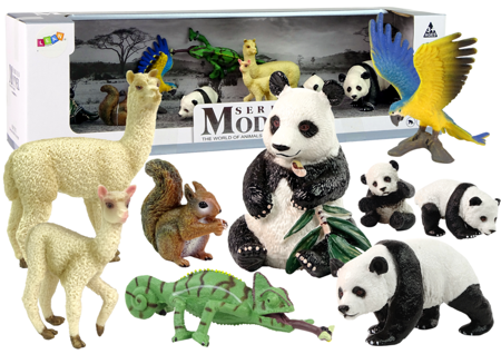 Figurine Animals Set Parrot Panda