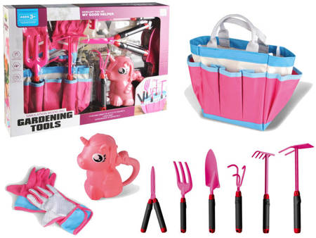 Garden Kit Bag Tools Gloves Rakes Pink Unicorn