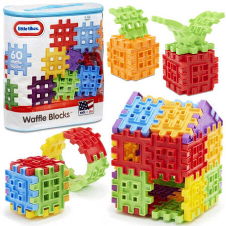 Little Tikes Creative colorful WAFLE blocks 60 pieces + bag ZA5115