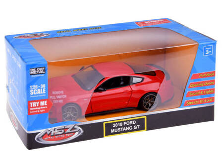 Metal car model 2018 Ford Mustang GT scale 1:34 light sound ZA4616