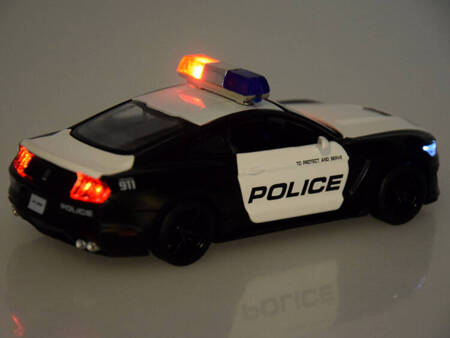 Metal car police Ford Shelby GT350 scale 1:32 lights beacons ZA4610