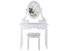 Stylish dressing table, white, retro dressing table, mirror, satin stool ZA4827