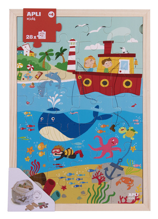 Drewniane puzzle w ramce Apli Kids - Ocean 4+