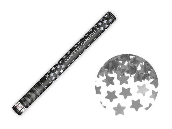 Tuba z gwiazdkami, srebrny, 60cm