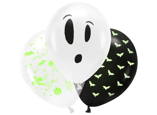 Balony UV 27cm, BOO!, mix (1 op. / 3 szt.)