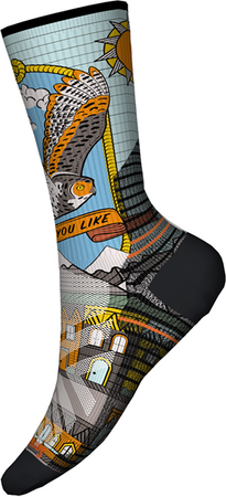 M'S HIKE LIGHT CUSHION PRINT CREW SOCKS SMARTWOOL