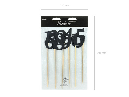 Numery na stół, czarny, 24-26cm (1 op. / 11 szt.)