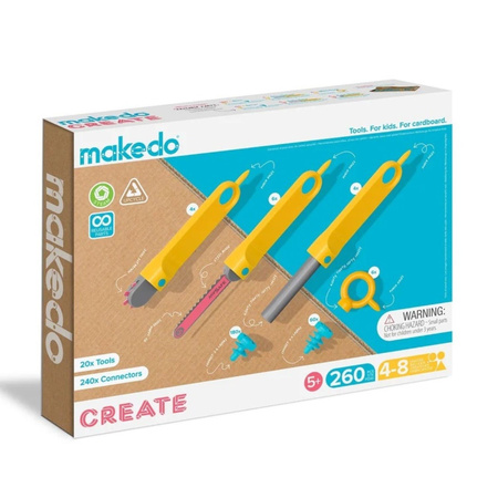 Zestaw narzędzi do konstruowania DIY Makedo - Create 260 el.