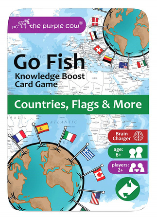 Podróżna gra karciana Kwartet The Purple Cow - Go Fish Kraje, Flagi i inne