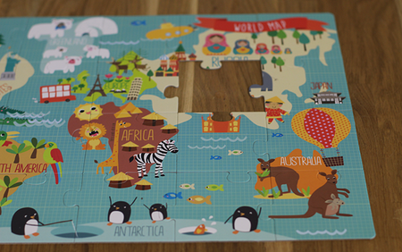 Puzzle XL Apli Kids - Mapa świata 3+