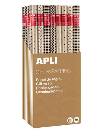 Display - papier do pakowania APLI Black&White 55 szt.