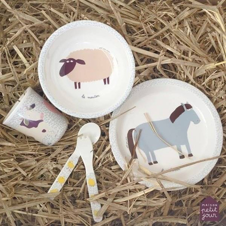 Zestaw sztućców dla dziecka, 2 el., Farma | Maison Petit Jour®