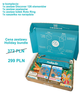 Zestaw narzędzi do konstruowania DIY Makedo - Holiday Bundle 149 el.