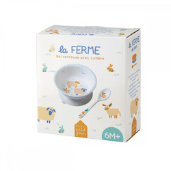 Miseczka dla dzieci z przyssawką i łyżką, Farma | Maison Petit Jour®
