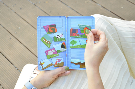 Podróżna gra magnetyczna The Purple Cow - Puzzle Zwierzęta i ich domy