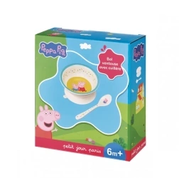 Miseczka dla dzieci z przyssawką i łyżką, Świnka Peppa | Petit Jour Paris®