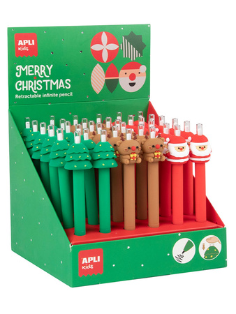 Display Wieczne ołówki APLI - Christmas 36 sztuk