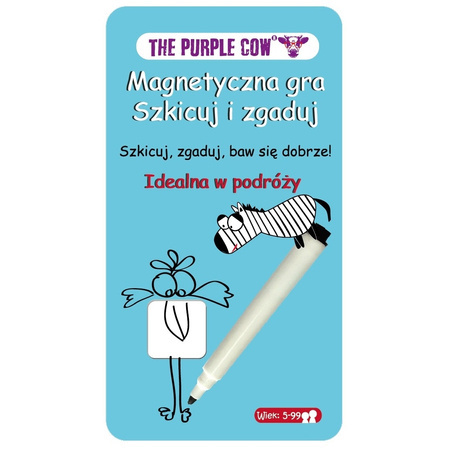 PodróÅ¼na gra magnetyczna The Purple Cow - Szkicuj i Zgaduj