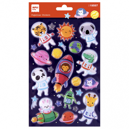 Naklejki metaliczne Apli Kids - Zwierzęta w kosmosie