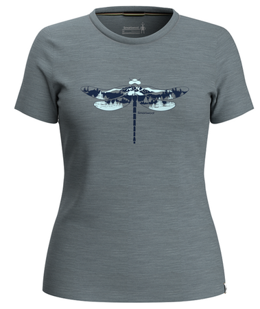 W'S MERINO SPORT 150 DRAGONFLY SUMMIT SHORT SLEEVE GRAPHIC TEE SLIM FIT SMARTWOOL