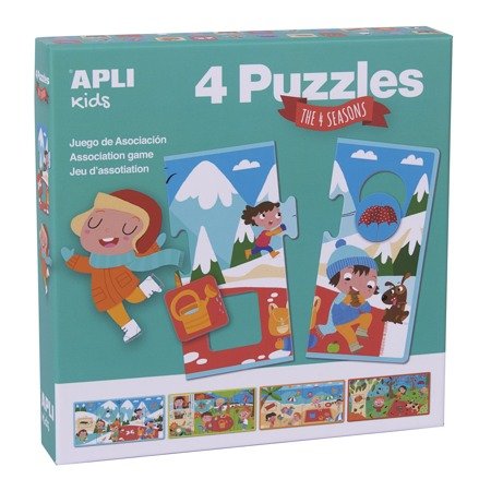 Puzzle 4 układanki Apli Kids - Cztery pory roku 3+