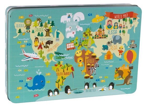 Puzzle XL Apli Kids - Mapa świata 3+