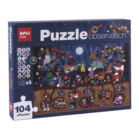 Puzzle obserwacyjne Apli Kids - Las 104 el. 5+