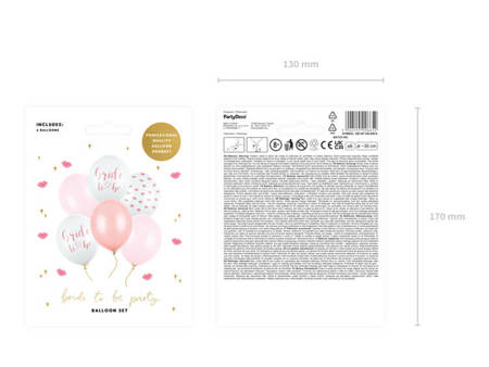 Balony 30 cm, Bride to be, mix (1 op. / 6 szt.)