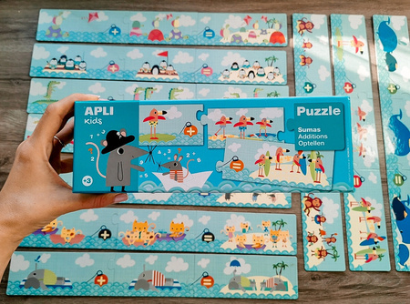 Puzzle do nauki dodawania Apli Kids - Myszki 5+