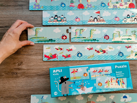 Puzzle do nauki dodawania Apli Kids - Myszki 5+