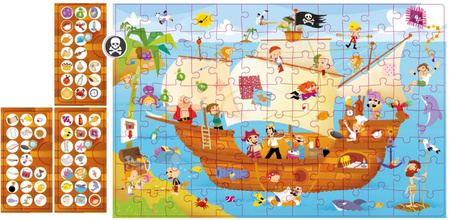 Puzzle obserwacyjne Apli Kids - Statek piratów 104 el.5+