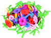 Kreatywne Klocki Rabatka kwiatki 104ele ZA4204